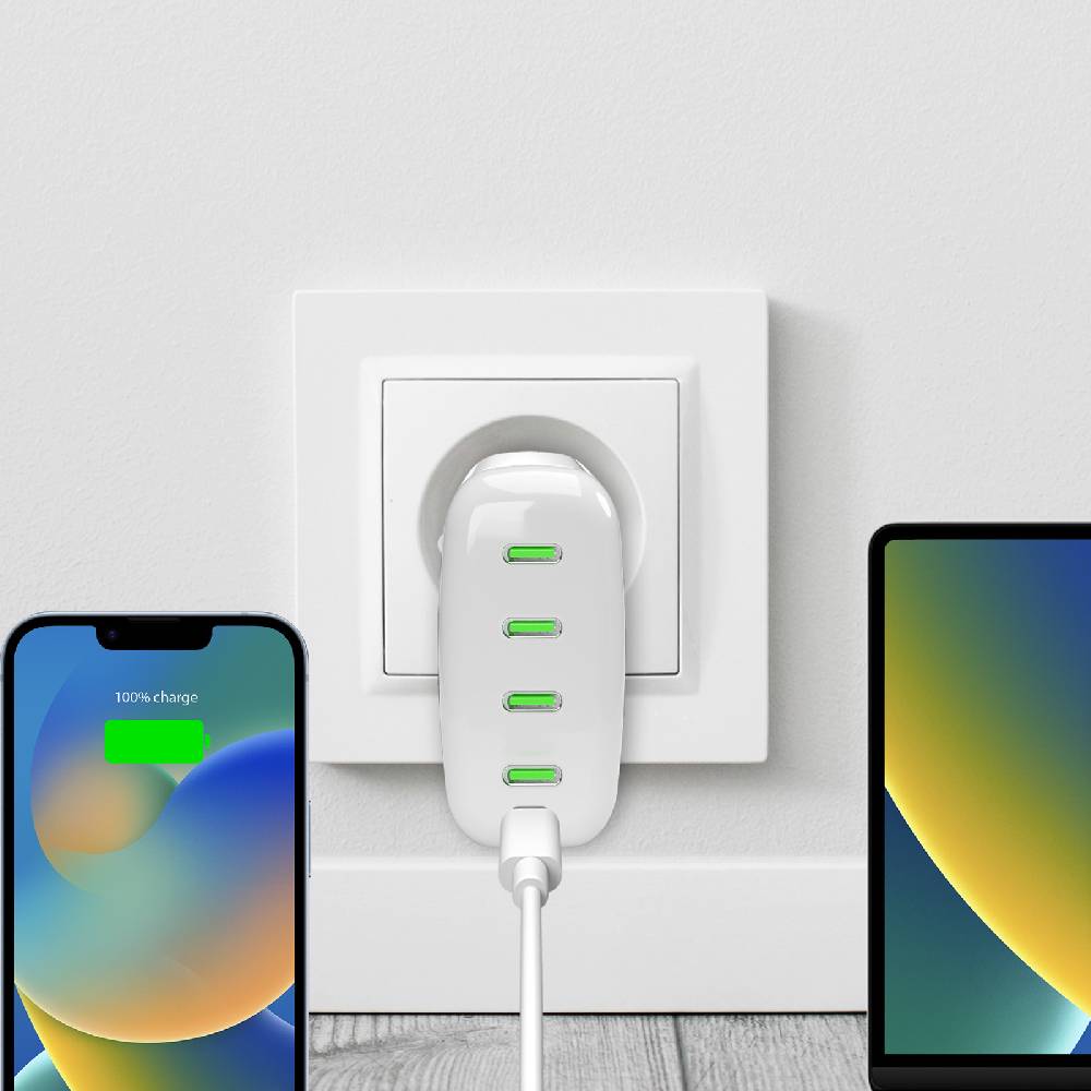 Puro Caricabatterie da parete MiniPro 140W tecnologia GAN: 4 porte USB-C Consegna Veloce