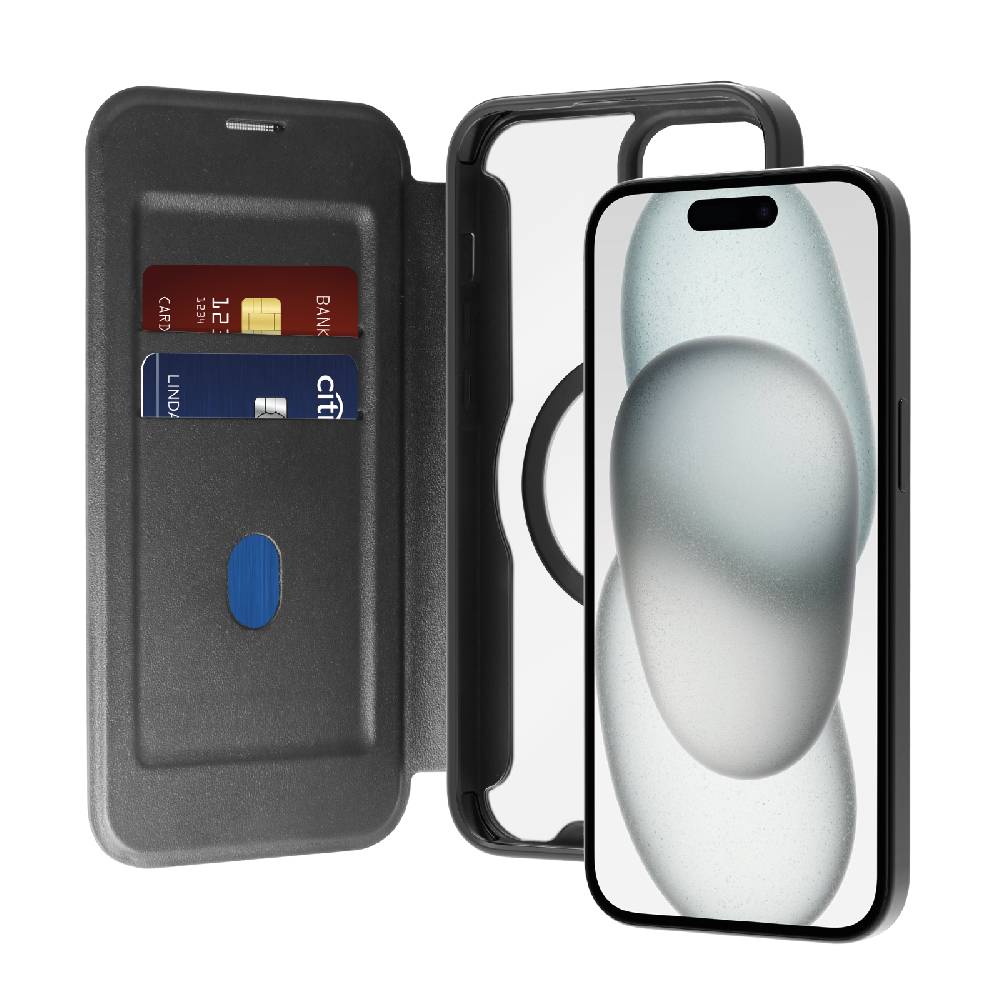 Puro Custodia Book Mag per iPhone 15 Plus Convenienza