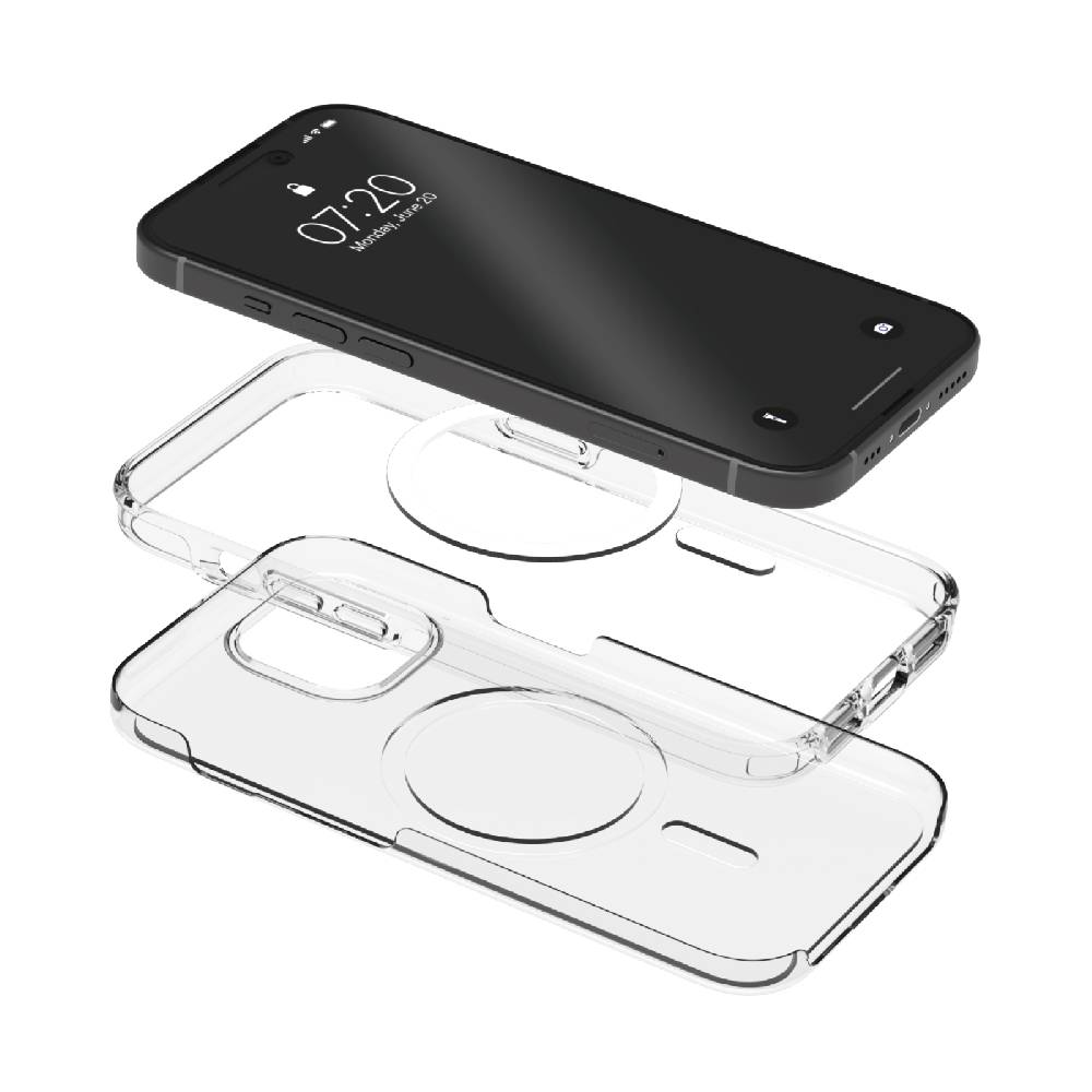 Puro Cover Impact Clear D3O® Bio per iPhone 15 Plus Presa
