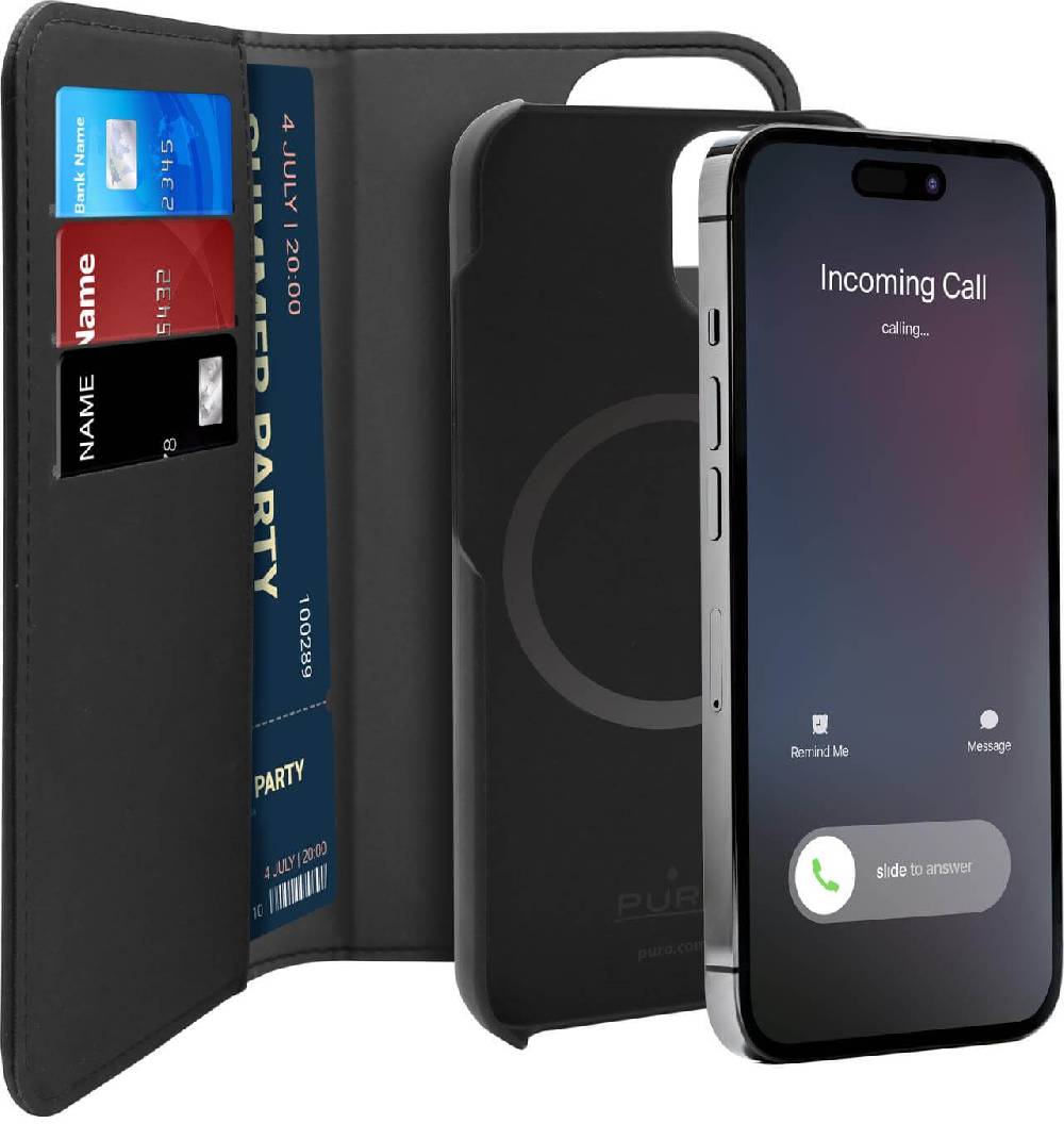 Puro Custodia Wallet MagSafe Detachable per iPhone 14 Pro Max Spedizione Gratuita