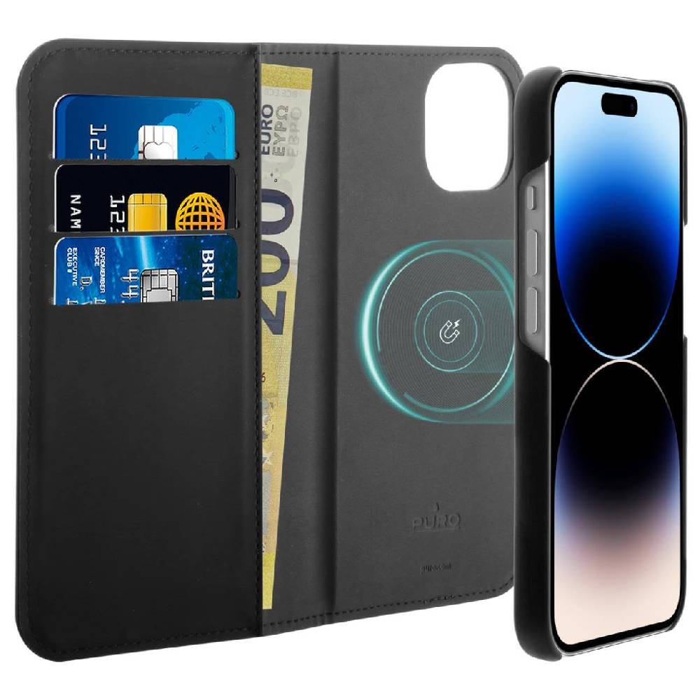 Puro Custodia Wallet MagSafe Detachable per iPhone 14 Pro Max Spedizione Gratuita