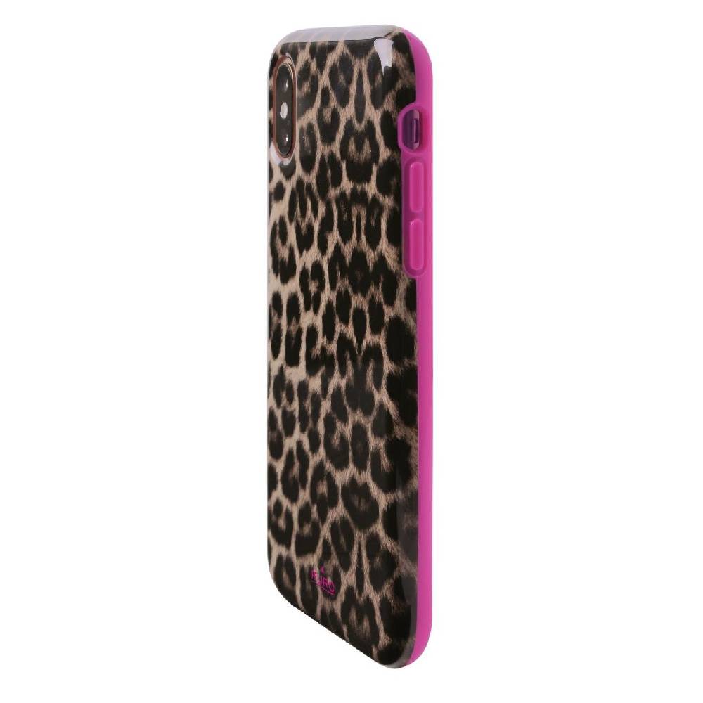 Puro Cover Pink Leopard per iPhone Xs Max In Linea