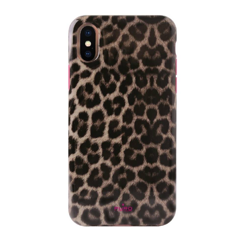 Puro Cover Pink Leopard per iPhone X/Xs Nuovo