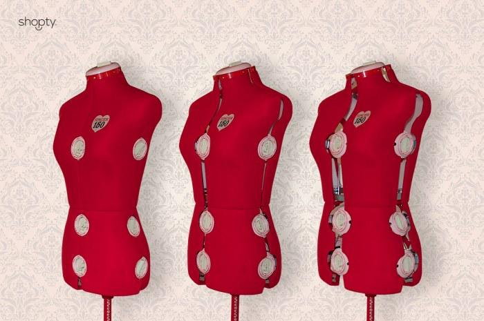 Shopty Manichino sartoriale regolabile DF150 Singer Red - Busto da sarta Small Medium Taglie 40/42 44 46 48 Sconto