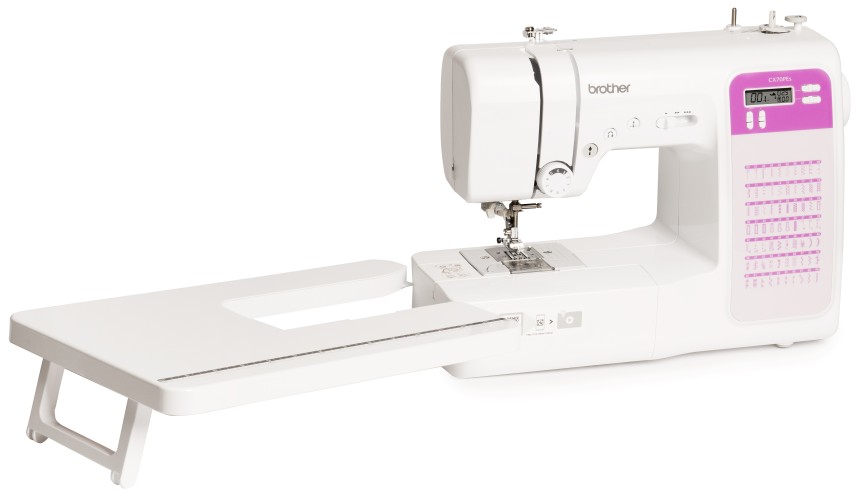 Shopty Brother CX70PES (Patchwork Edition) - Macchina per cucire elettronica con 70 punti di cucito (utili elastici ornamentali) cucitura Automatica display multifunzione + Tavolo Quilt & Patchwork In Saldo