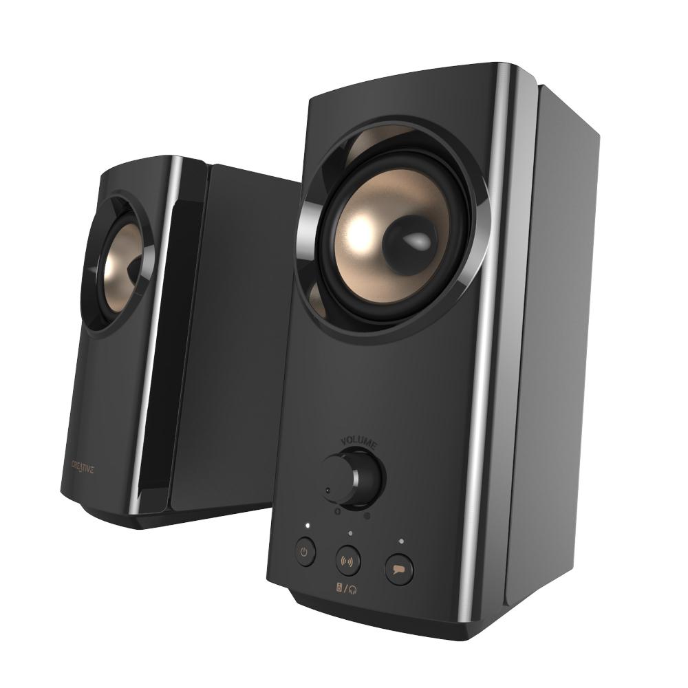 Creative T60 Altoparlanti desktop compatti Hi-Fi 2.0 con Clear Dialog Surround by Sound Blaster e SmartComms Kit In Linea