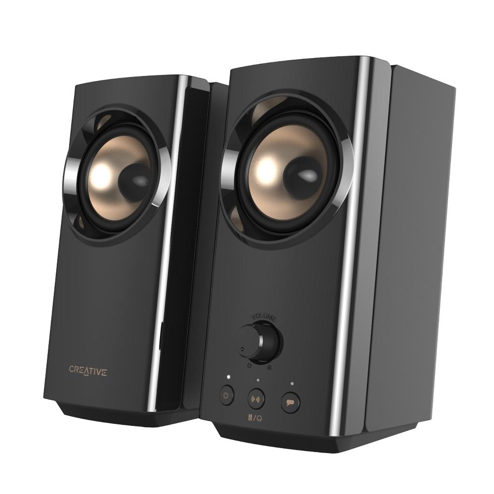 Creative T60 Altoparlanti desktop compatti Hi-Fi 2.0 con Clear Dialog Surround by Sound Blaster e SmartComms Kit In Linea