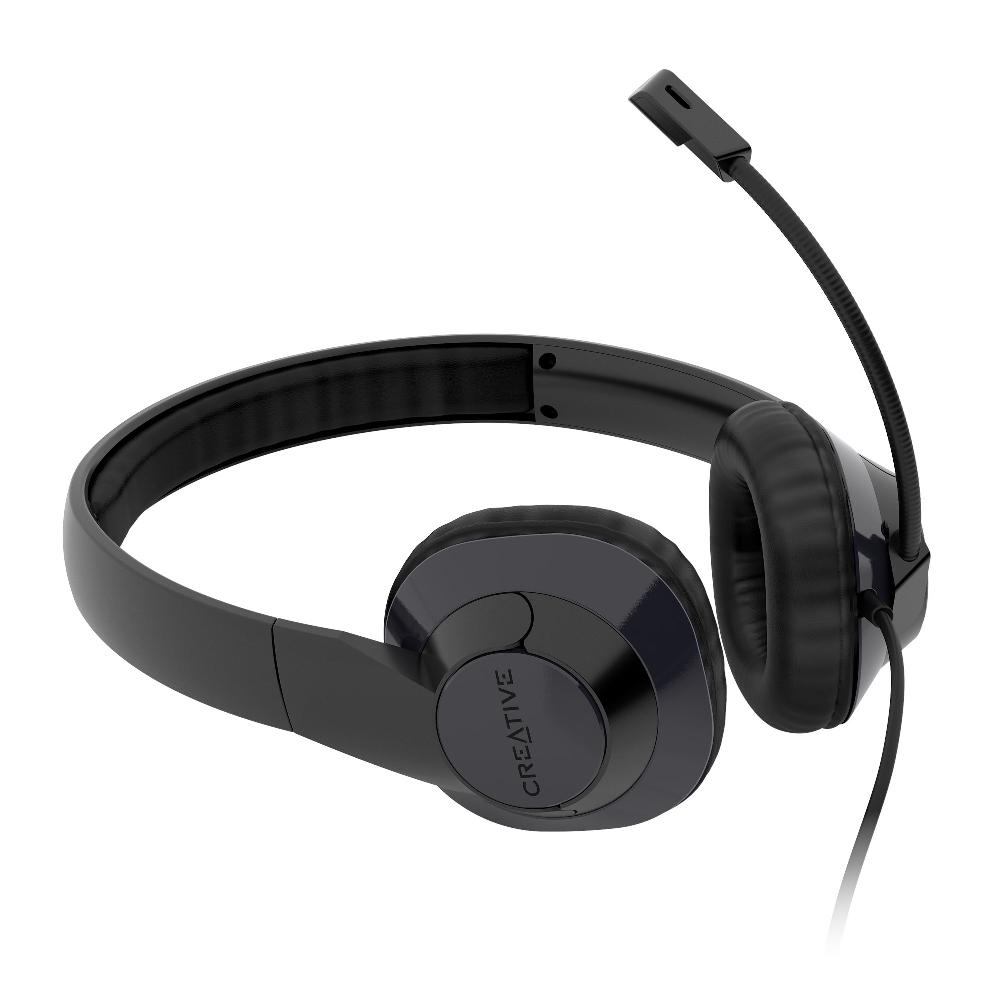Creative HS-720 V2 Cuffie USB con microfono a condensatore con cancellazione del rumore e telecomando a cavo con pulsante di disattivazione del microfono per le videochiamate Nuovo