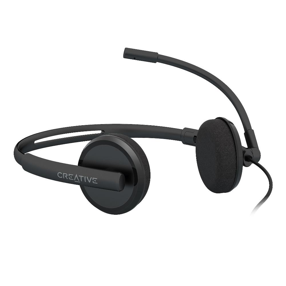 Creative HS-220 Cuffie USB con microfono a condensatore con cancellazione del rumore e telecomando a cavo Qualità