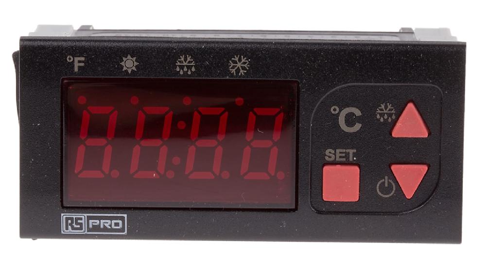 Rs-Online Regolatore di temperatura On/Off RS PRO 24 V ca/cc 77 x 35mm 2 uscite Relè