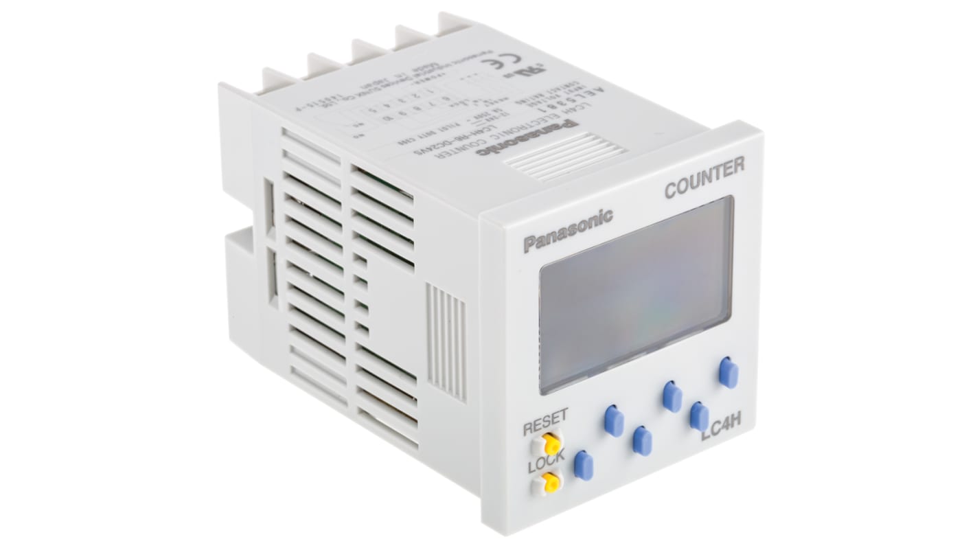 Rs-Online Contatore Panasonic Secondi 60Hz display LCD 6 cifre 12 → 24 V c.c Ritorno libero