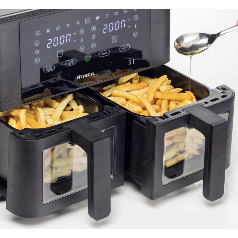 Ariete FRIGGITRICE AD ARIA 9L DOPPIO CESTELLO CON VETRO Presa