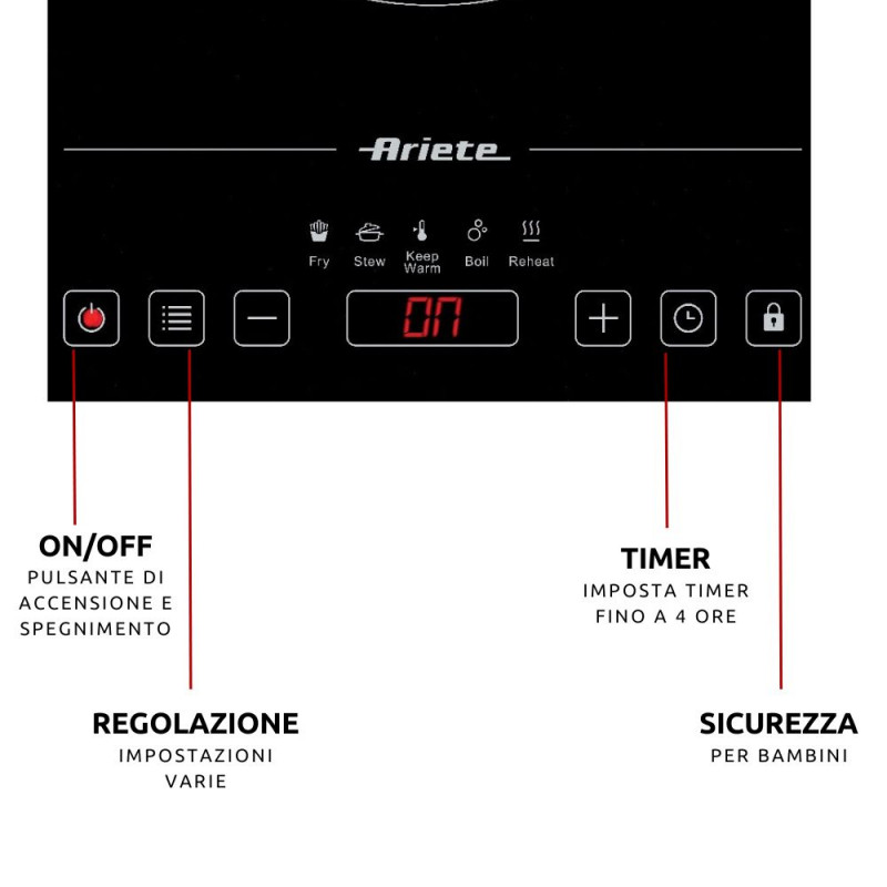 Ariete PIASTRA A INDUZIONE SINGOLA Soddisfazione Garantita