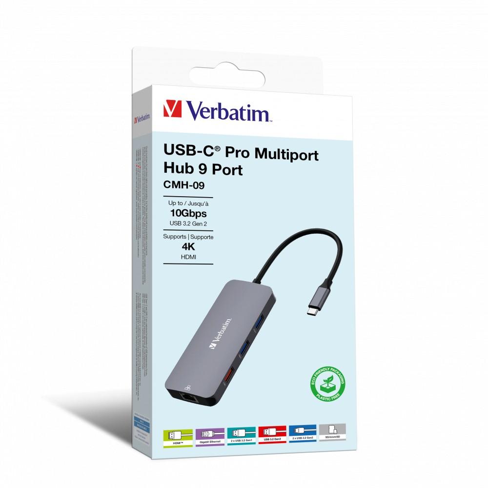 Verbatim CMH-09 USB tipo-C 10000 Mbit/s Argento Sconti VIP