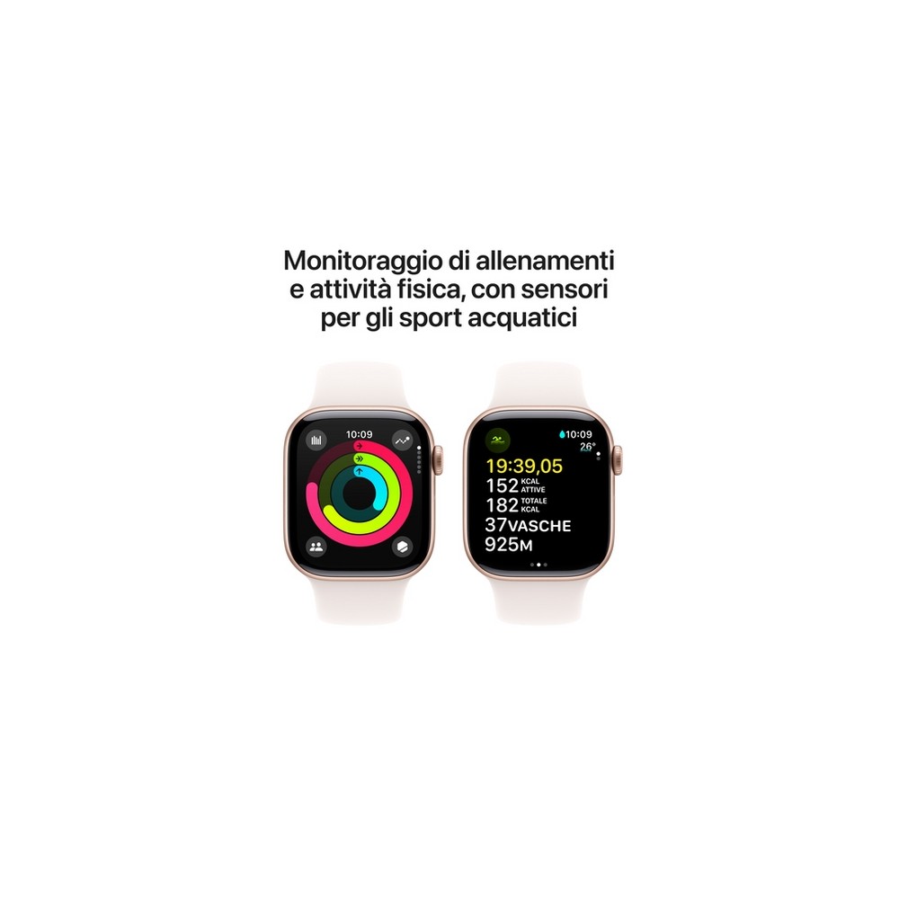 APPLE Apple Watch Series 10 GPS 42mm Rose Gold Aluminium Case with Light Blush Sport Band - M/L Liquidazione