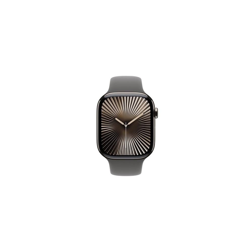 APPLE Apple Watch Series 10 GPS + Cellular 46mm Natural Titanium Case with Stone Grey Sport Band - S/M In vendita