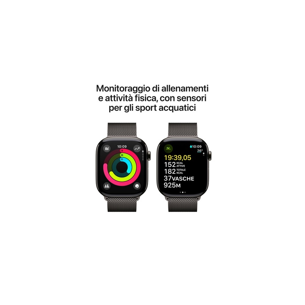 APPLE Apple Watch Series 10 GPS + Cellular 46mm Slate Titanium Case with Slate Milanese Loop - M/L Italy