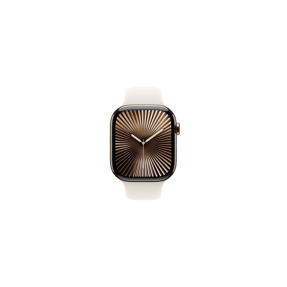 APPLE Apple Watch Series 10 GPS + Cellular 46mm Gold Titanium Case with Starlight Sport Band - M/L In Linea