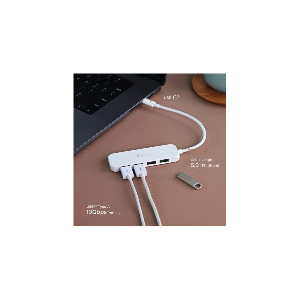 j5create Eco-Friendly USB-C to 4-Port Type-A Gen 2 Hub Latest fashion