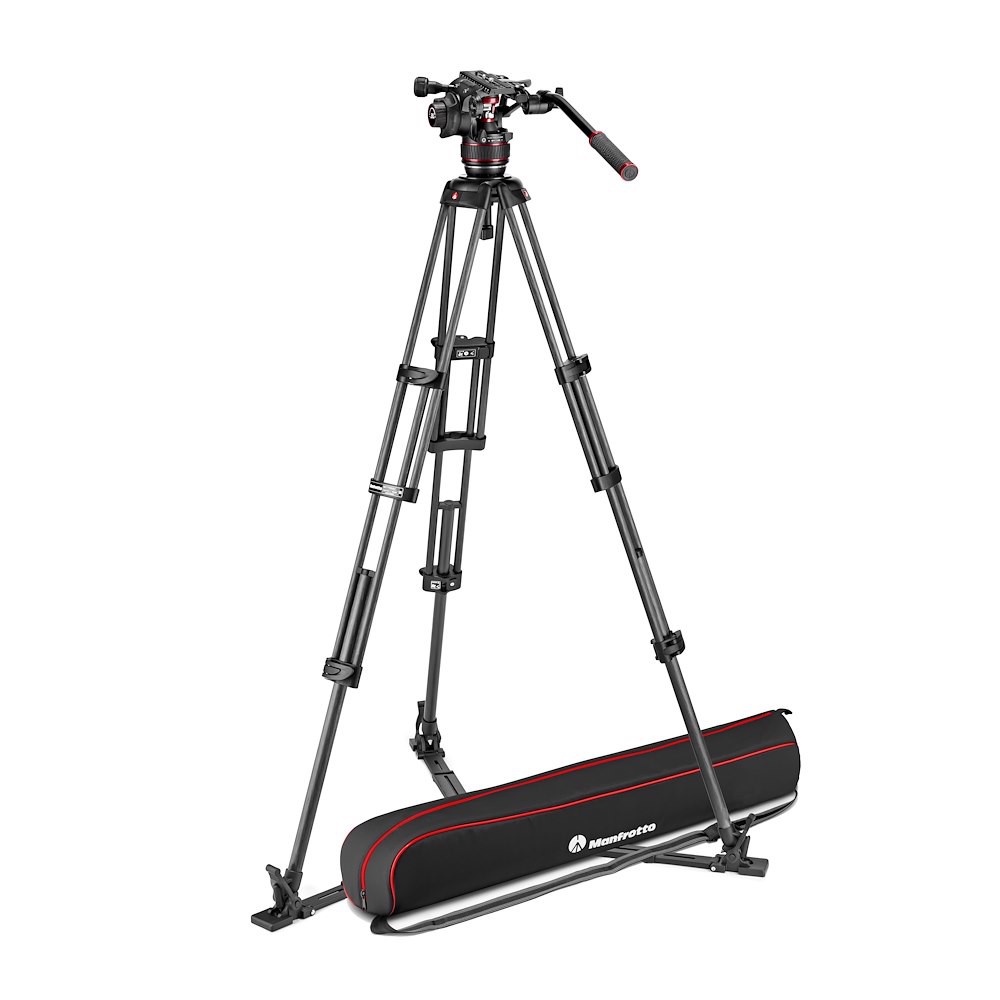 Manfrotto Kit video Nitrotech 608 treppiede a doppio tubo carbonio