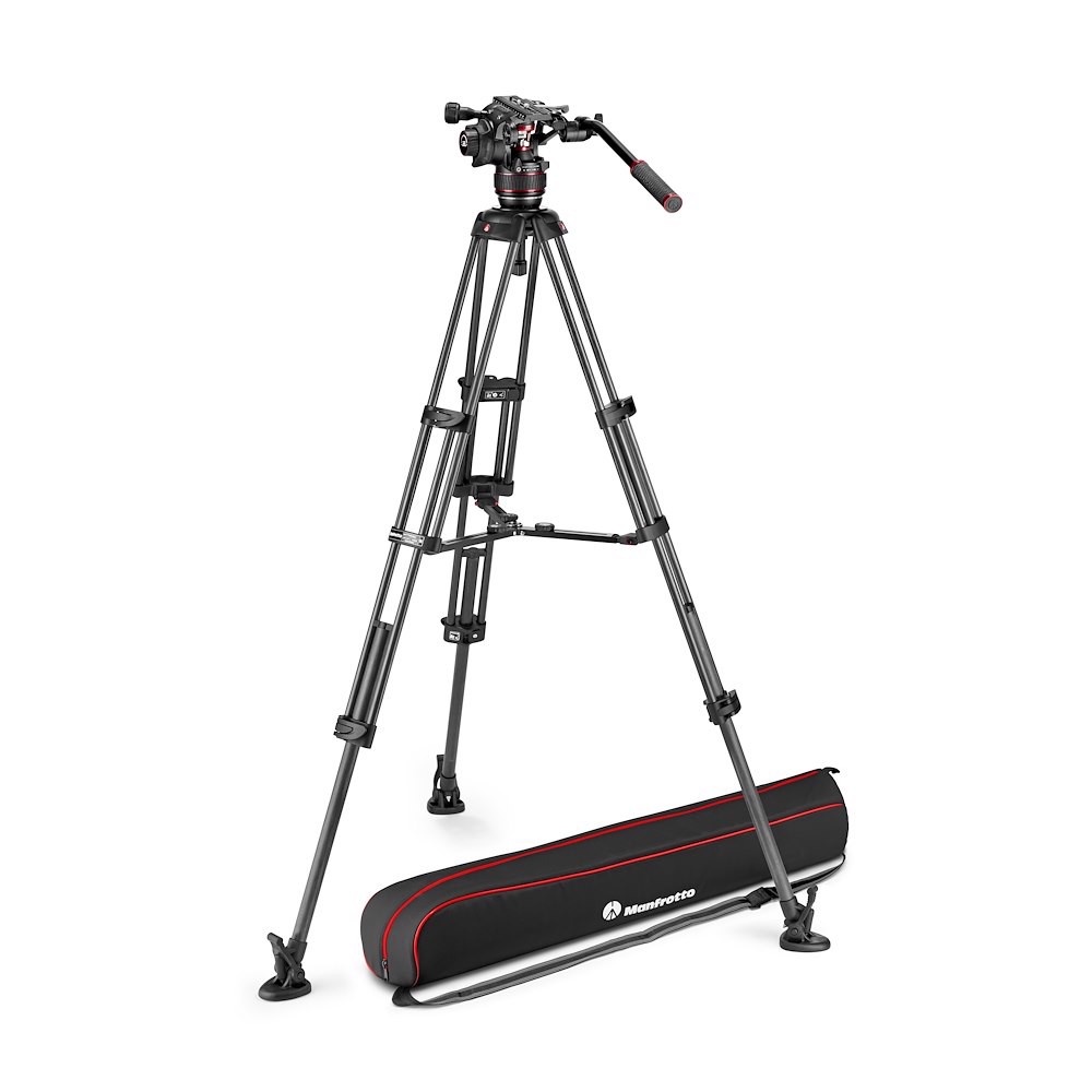 Manfrotto Kit video Nitrotech 608 treppiede a doppio tubo carbonio