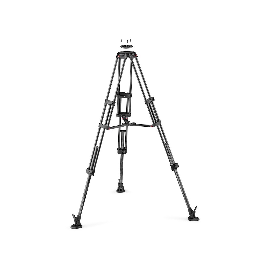 Manfrotto Treppiede video CF a gamba doppia con stabilizzatore