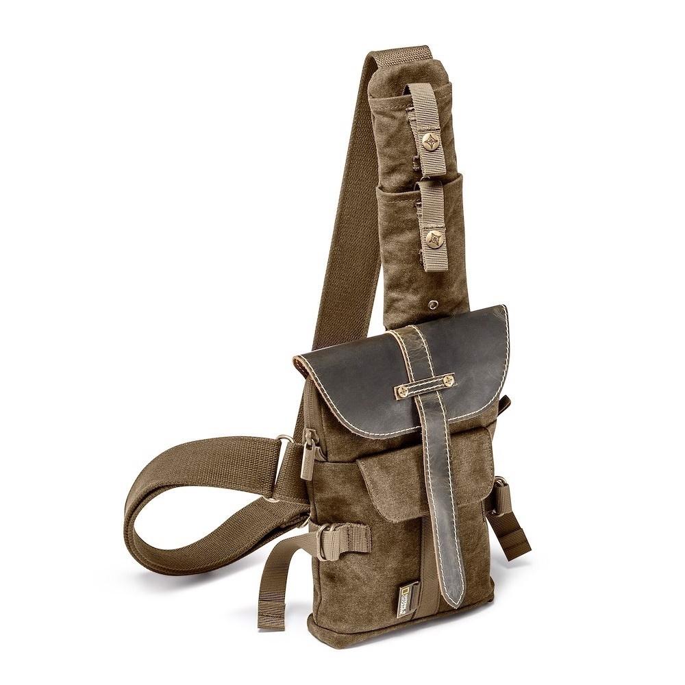 Manfrotto Monospalla piccolo Africa National Geographic canvas-cuoio