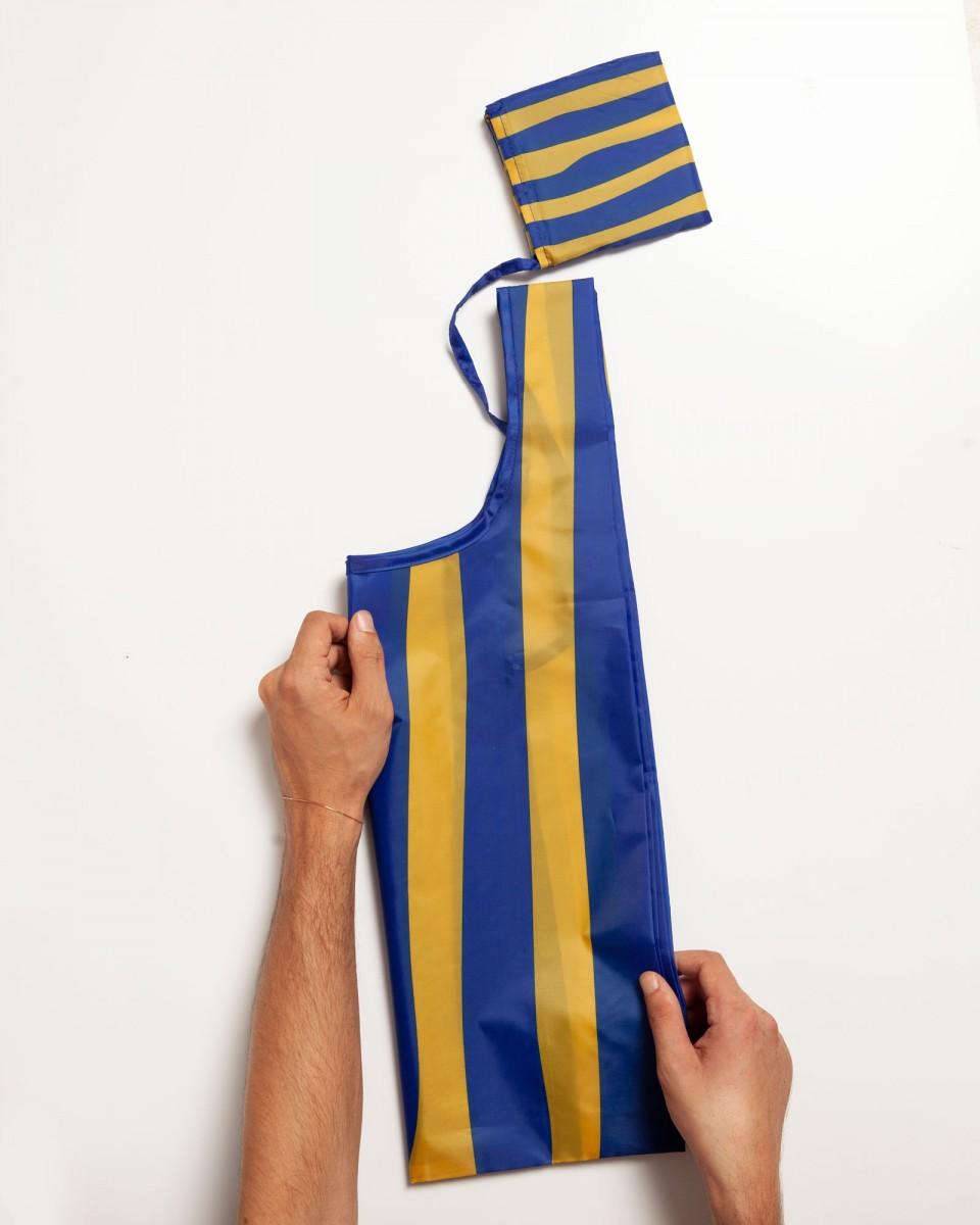 Wood'd Stripes Blue Bag Negozio
