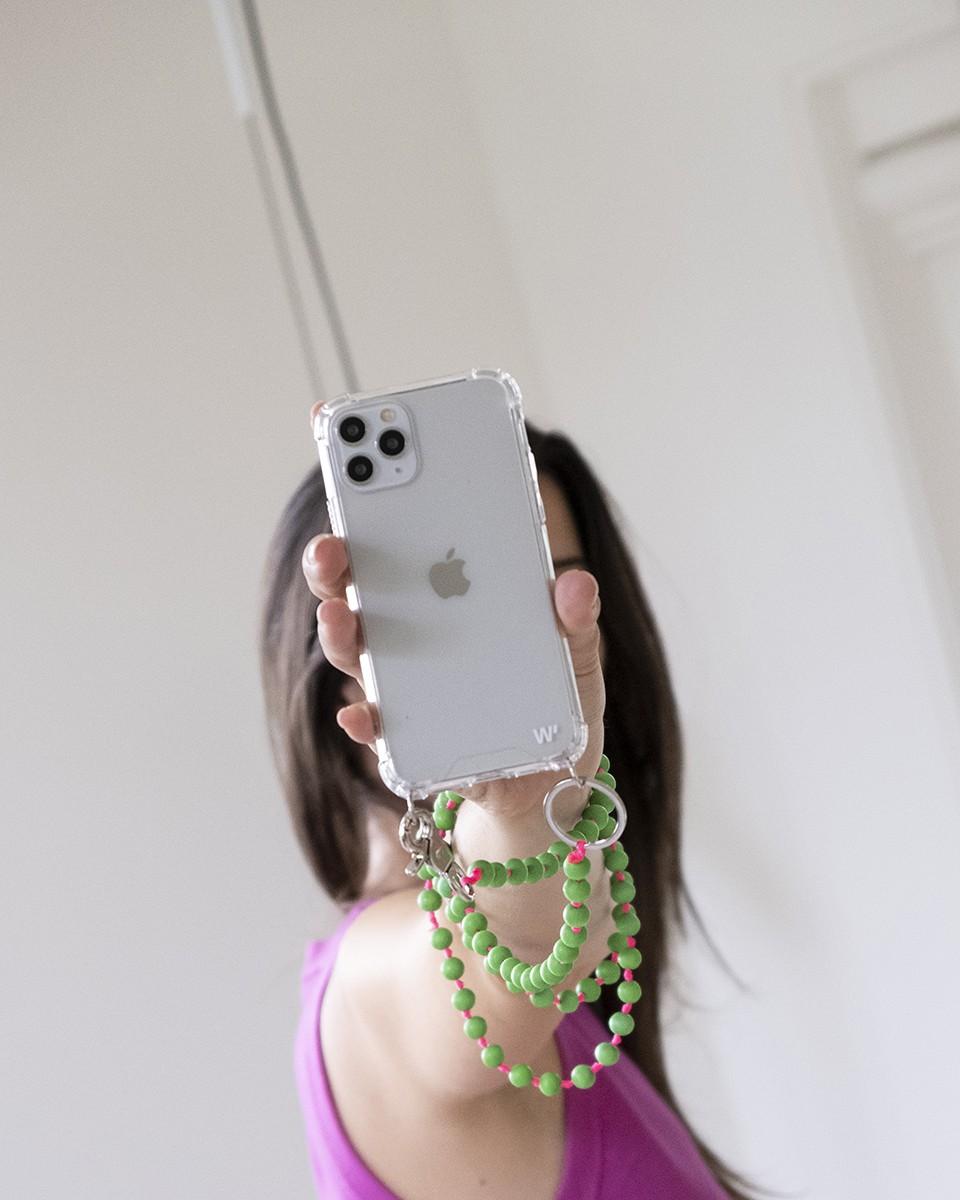 Wood'd Pearls Green Necklace Vendita Calda